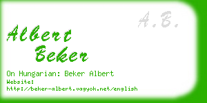 albert beker business card